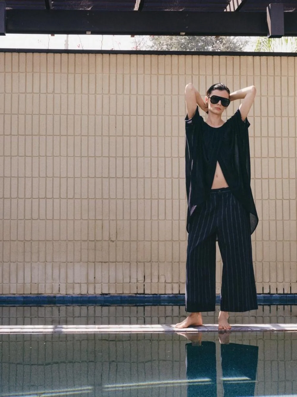 ZARA STRIPED LINEN PANTS ZW COLLECTION